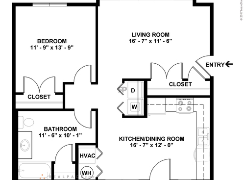 The Burnham: Beds - 1: Baths - 1: SqFt Range - 742 to 742