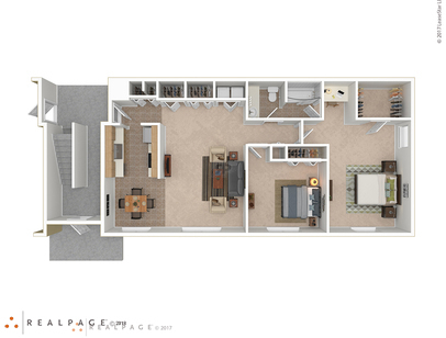 2 Bed / 1 Bath Apt.: Beds - 2: Baths - 1: SqFt Range - 960 to 960