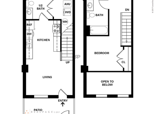 Townhouse : Beds - 1: Baths - 1.5: SqFt Range - 756 to 756