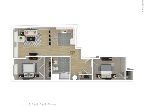 2 Bedroom: Beds - 2: Baths - 1: SqFt Range - 986 to 986