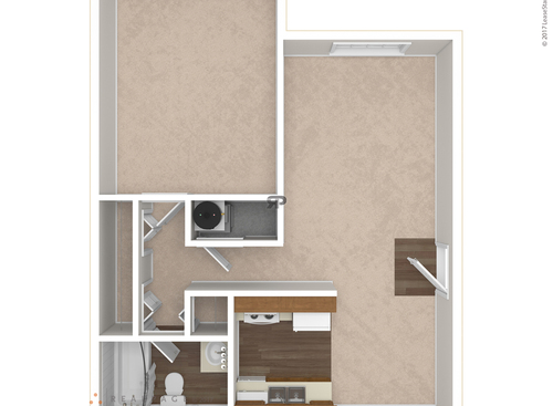 The Ayers: Beds - 1: Baths - 1: SqFt Range - 670 to 670