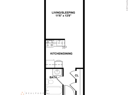 The Stratford: Beds - Studio: Baths - 1: SqFt Range - 372 to 372