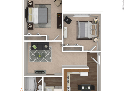 The Bonelli: Beds - 2: Baths - 1: SqFt Range - 744 to 744