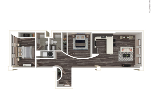 Two Bedroom, Two Bath: A: Beds - 2: Baths - 2: SqFt Range - 1044 to 1044