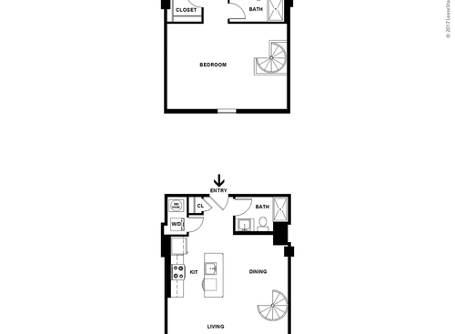 One Bedroom, Two Bath: Townhou: Beds - 1: Baths - 2: SqFt Range - 889 to 889