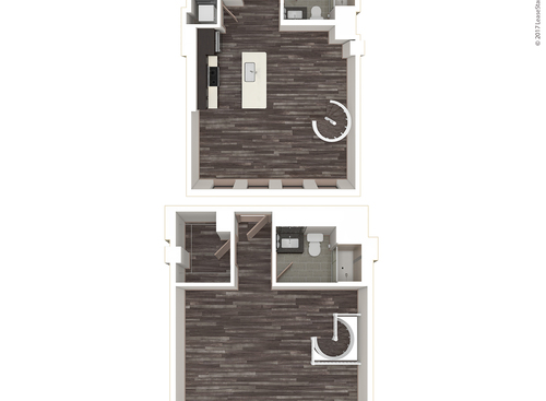 One Bedroom, Two Bath: Townhou: Beds - 1: Baths - 2: SqFt Range - 889 to 889