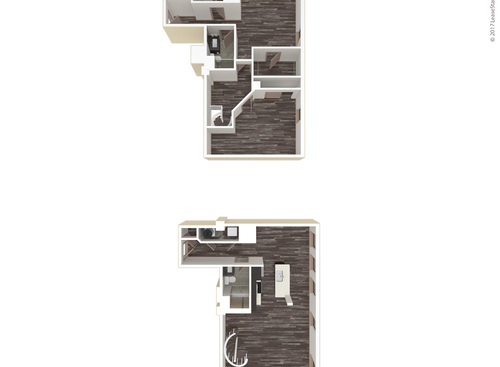 Two Bedroom, Two Bath: Townhou: Beds - 2: Baths - 2: SqFt Range - 1044 to 1044