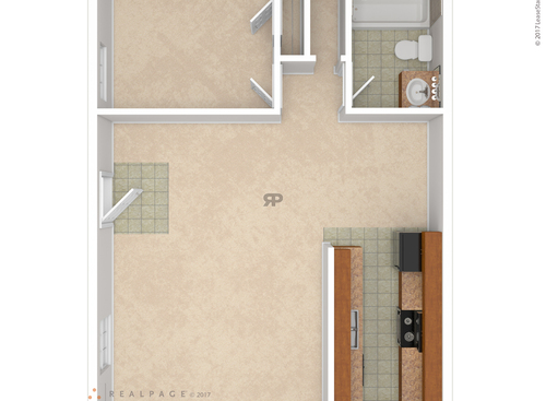 The Ashland: Beds - 1: Baths - 1: SqFt Range - 645 to 645