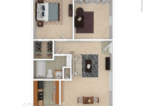 The Alder: Beds - 1: Baths - 1: SqFt Range - 762 to 762