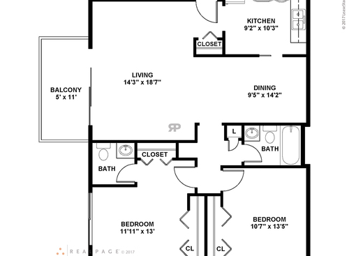 The Belmont: Beds - 2: Baths - 1.5: SqFt Range - 1010 to 1010
