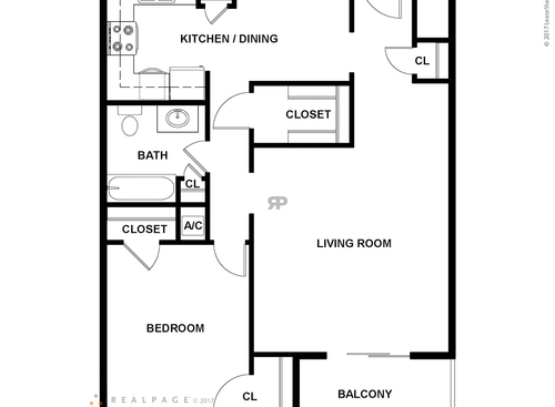 The Ayers: Beds - 1: Baths - 1: SqFt Range - 713 to 713