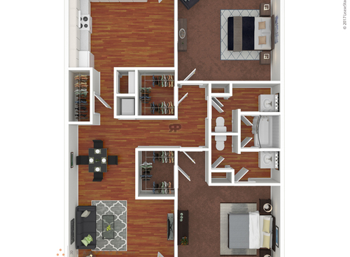 The Belmont: Beds - 2: Baths - 1.5: SqFt Range - 1037 to 1037