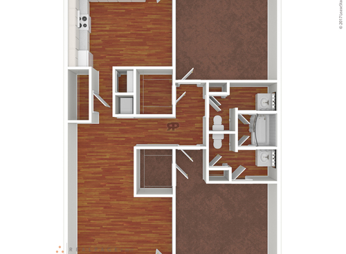 The Belmont: Beds - 2: Baths - 1.5: SqFt Range - 1037 to 1037