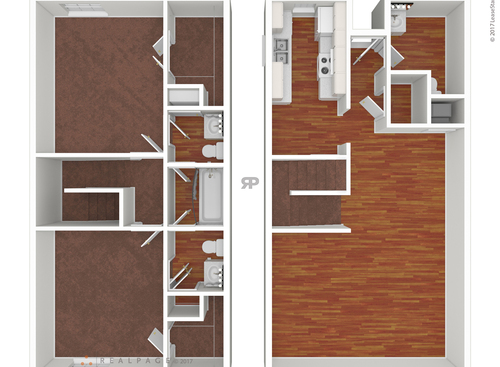 The Bleu: Beds - 2: Baths - 1.5: SqFt Range - 1152 to 1152