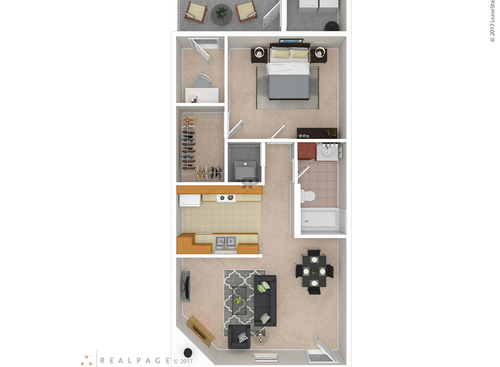 The Alder: Beds - 1: Baths - 1: SqFt Range - 930 to 930