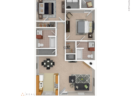 The Belmont: Beds - 2: Baths - 2: SqFt Range - 1082 to 1082