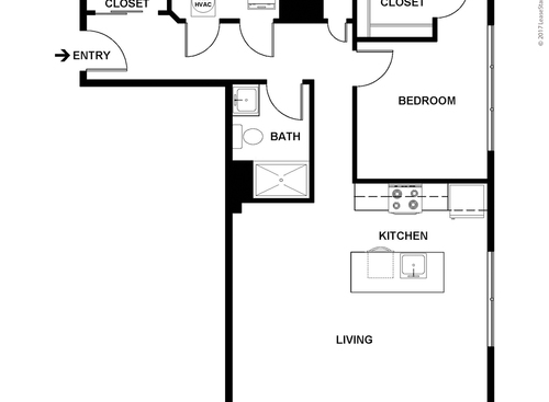 One Bedroom, One Bath: B: Beds - 1: Baths - 1: SqFt Range - 760 to 760