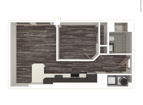 One Bedroom, One Bath: C: Beds - 1: Baths - 1: SqFt Range - 580 to 580