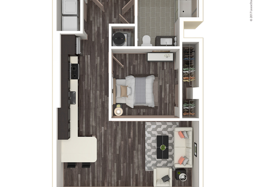 One Bedroom, One Bath: E: Beds - 1: Baths - 1: SqFt Range - 643 to 643