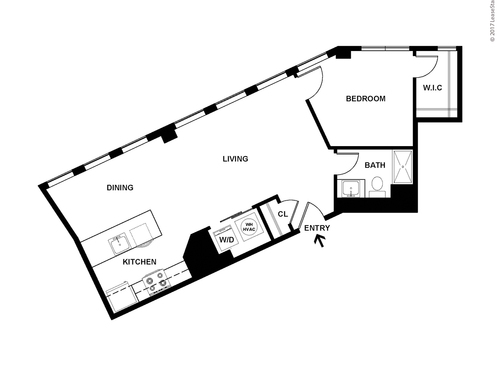 One Bedroom, One Bath: F: Beds - 1: Baths - 1: SqFt Range - 686 to 686