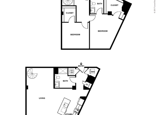 Two Bedroom, Two Bath: Townhou: Beds - 2: Baths - 2: SqFt Range - 1192 to 1192