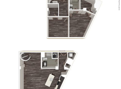 Two Bedroom, Two Bath: Townhou: Beds - 2: Baths - 2: SqFt Range - 1192 to 1192