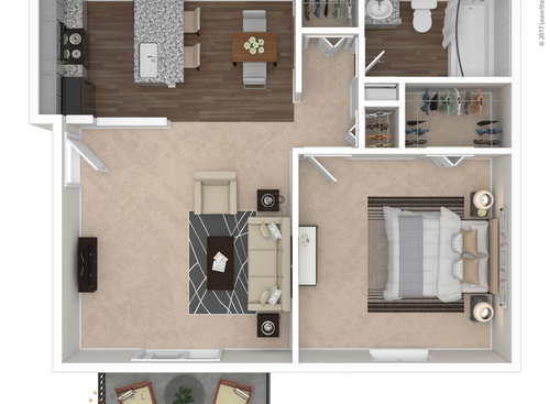 The Ashland: Beds - 1: Baths - 1: SqFt Range - 710 to 710