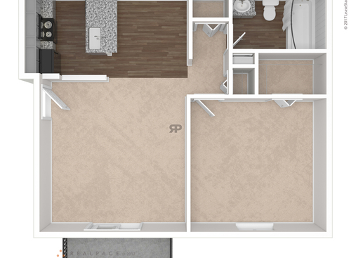 The Ashland: Beds - 1: Baths - 1: SqFt Range - 710 to 710