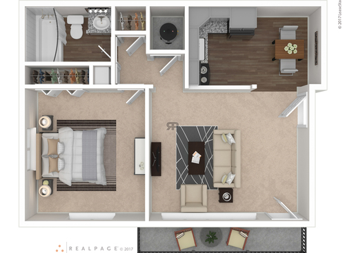 The Ayers: Beds - 1: Baths - 1: SqFt Range - 650 to 650