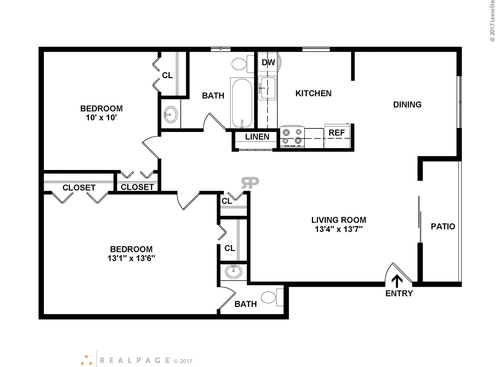 The Byland: Beds - 2: Baths - 1.5: SqFt Range - 1020 to 1020