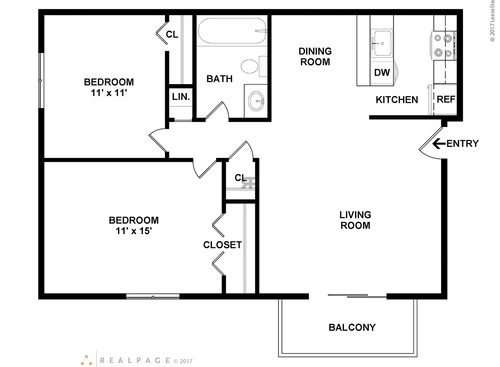 The Bonelli: Beds - 2: Baths - 1: SqFt Range - 860 to 860