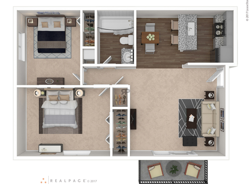 The Bonelli: Beds - 2: Baths - 1: SqFt Range - 860 to 860