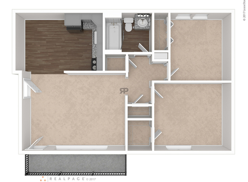 The Belmont: Beds - 2: Baths - 1: SqFt Range - 875 to 875