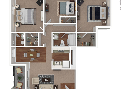 The Cambridge: Beds - 3: Baths - 1.5: SqFt Range - 1100 to 1100