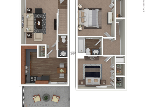 The Lexington: Beds - 2: Baths - 1.5: SqFt Range - 932 to 932