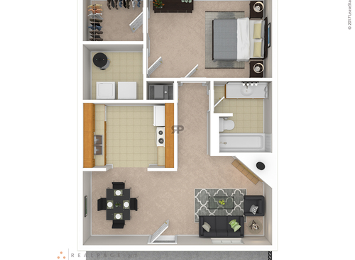 The Ashland: Beds - 1: Baths - 1: SqFt Range - 902 to 902