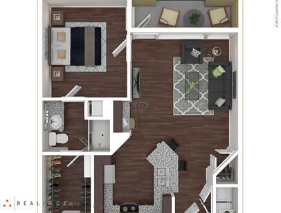 A3 - Oak: Beds - 1: Baths - 1: SqFt Range - 725 to 725