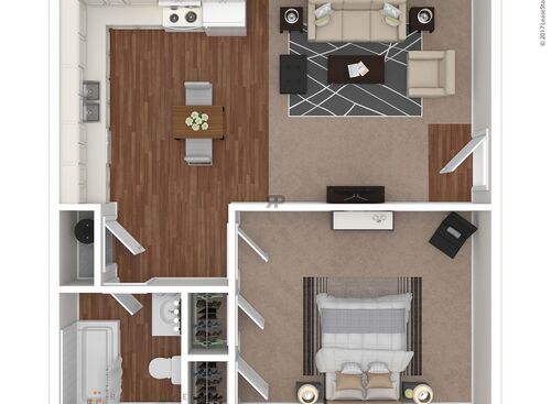 The Ashland: Beds - 1: Baths - 1: SqFt Range - 660 to 660