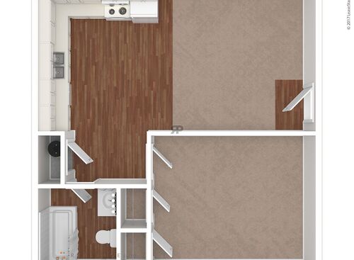 The Ashland: Beds - 1: Baths - 1: SqFt Range - 660 to 660