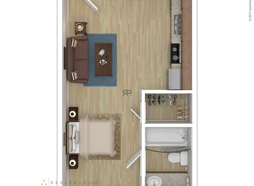 Efficiency/Studio: Beds - Studio: Baths - 1: SqFt Range - 384 to 384