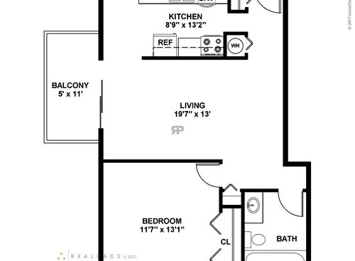 The Ayers: Beds - 1: Baths - 1: SqFt Range - 625 to 625