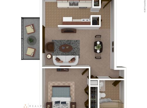 The Ashland: Beds - 1: Baths - 1: SqFt Range - 650 to 650