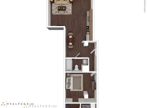 1 Bedroom, 1 Bath: Beds - 1: Baths - 1: SqFt Range - 684 to 684