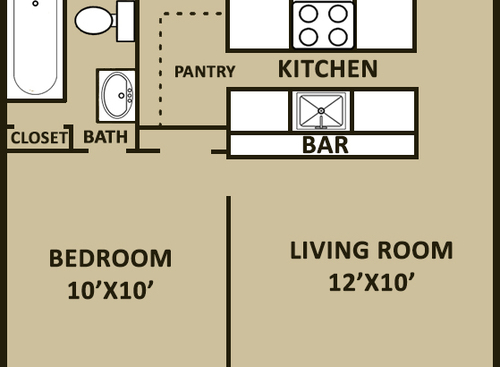1 Bedroom 1 Bath: Beds - 1: Baths - 1: SqFt Range - 418 to 418