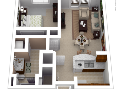 1 Bedroom 1 Bath: Beds - 1: Baths - 1: SqFt Range - 714 to 714