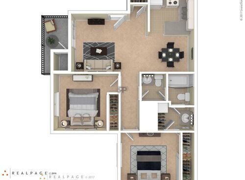 The Pecos: Beds - 2: Baths - 2: SqFt Range - 835 to 835