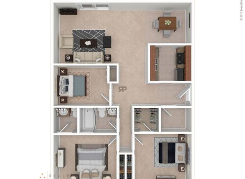 The Cambridge: Beds - 3: Baths - 1.5: SqFt Range - 960 to 960