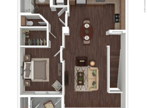 ONE W/ 2 Car Garage: Beds - 1: Baths - 1: SqFt Range - 901 to 901