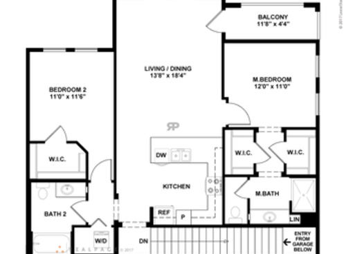 TWO.1 W/ 2 Car Garage: Beds - 2: Baths - 2: SqFt Range - 1240 to 1240