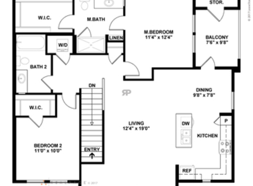 TWO.2 W/ 2 Car Garage: Beds - 2: Baths - 2: SqFt Range - 1357 to 1357